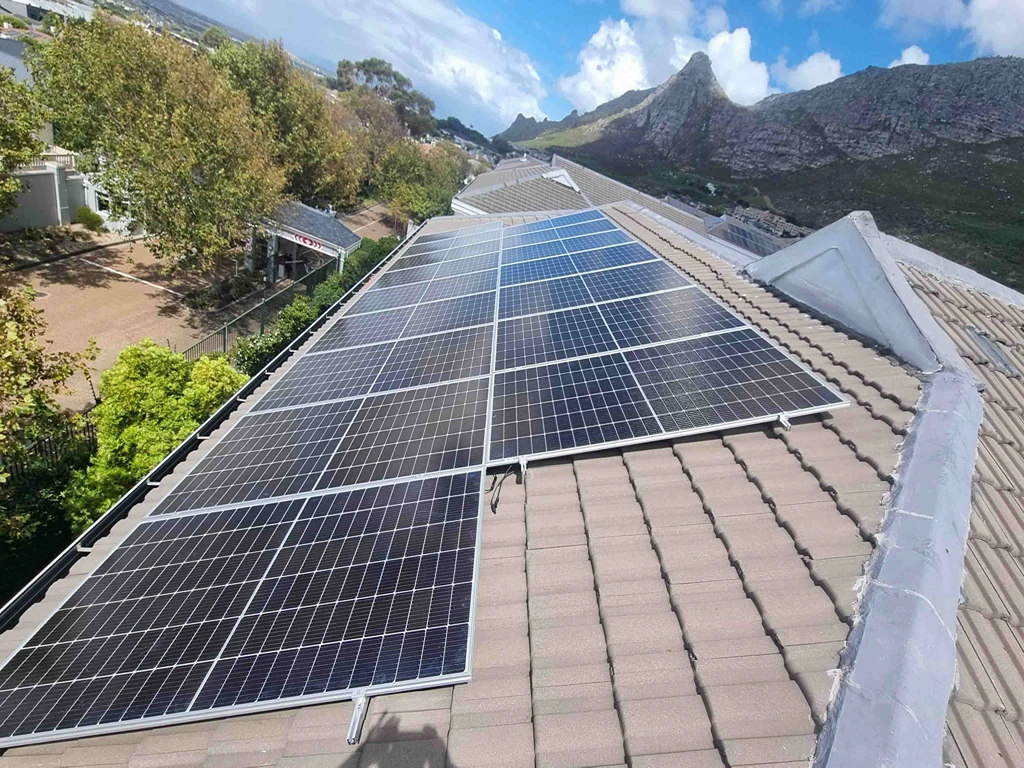 Picture of panels mounted on a roof in Tokai, Cape Town
